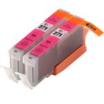 Set of 2 Compatible Canon CLI-271XL Magenta High Yield Ink Cartridges (0338C001)