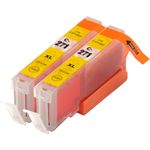 Set of 2 Compatible Canon CLI-271XL Yellow High Yield Ink Cartridges (0339C001)