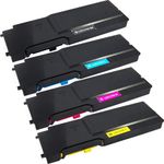 Set of 4 Compatible Dell C3760 / C3765 Extra High Yield Toner