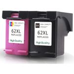 Set of 2 Compatible HP 62XL High Yield Ink Cartridges