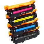 Set of 4 Compatible HP 504X & 504A Toner Cartridges