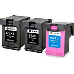 Set of 3 Compatible HP 65XL High Yield Ink Cartridges