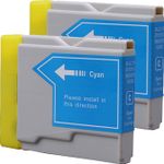 Set of 2 Compatible Brother LC-51C Cyan Ink Cartridges