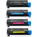 Set of 4 Compatible OkiData C5100 / 5200 / C5300 / C5400 High Yield Toner Cartridges