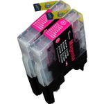 Set of 2 Compatible Brother LC-75M Magenta High Yield Ink Cartridges (Replaces LC-71M)