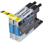 Set of 2 Compatible Brother LC-79C Cyan Extra High Yield Ink Cartridges