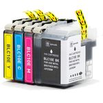 Set of 4 Compatible Brother LC10E Extra High Yield Ink Cartridges