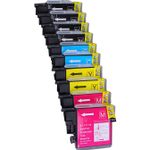 Set of 10 Compatible Brother LC-61 Ink Cartridges