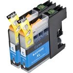 Set of 2 Compatible Brother LC-103 / LC-101 Cyan High Yield Ink Cartridges