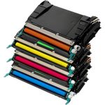 "Set of 4 Remanufactured Toner Cartridges Lexmark C522 (Black, Cyan, Magenta, Yellow)"