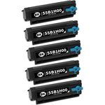 Set of 5 Compatible Lexmark 55B1H00 High Yield Laser Toner Cartridge