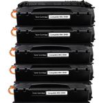 5 Pack Compatible HP 49X Black High-Yield Toner Cartridge (Q5949X)