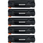 5 Pack Compatible HP 78A Black Toner Cartridge (CE278A)