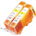 Set of 2 Compatible Canon CLI-221Y Yellow Ink Cartridges (2949B001)