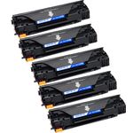 Compatible 5 Pack Canon 137 Black Toner Cartridges (9435B001AA)