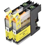 Set of 2 Compatible Brother LC-203 Yellow High Yield Ink Cartridges (Replaces LC-201)