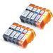 Set of 10 Compatible Canon PGI-225 & CLI-226 Ink Cartridges