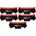 5 Pack Compatible Brother TN770 Black Super High-Yield Toner Cartridges