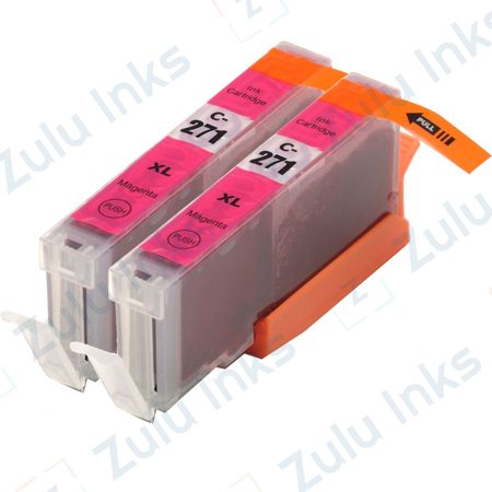 Set of 2 Compatible Canon CLI-271XL Magenta High Yield Ink Cartridges (0338C001)