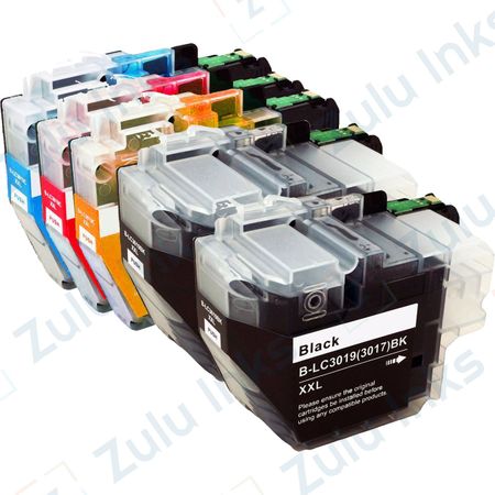 Set of 5 Compatible Brother LC-3017 High Yield Ink Cartridges