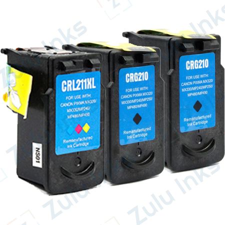 Set of 3 Compatible Canon PG-210XL & CL-211XL High Yield Ink Cartridges