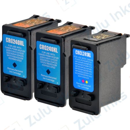 Set of 3 Compatible Canon PG-240XL & CL-241XL High Yield Ink Cartridges