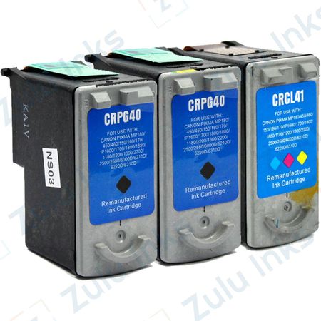 Set of 3 Compatible Canon PG-40 & CL-41 Ink Cartridges