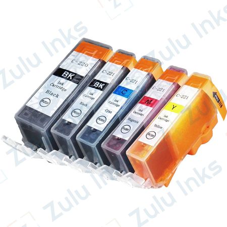 Set of 5 Compatible Canon PGI-220 & CLI-221 Ink Cartridges