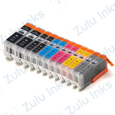 Set of 12 Compatible Canon PGI-250XL & CLI-251XL High Yield Ink Cartridges