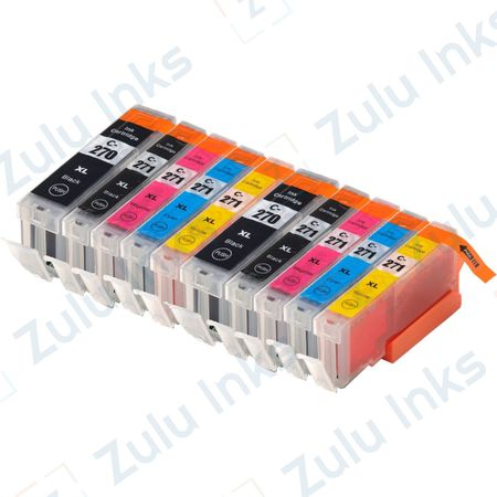 Set of 10 Compatible Canon PGI-270XL & CLI-271XL High Yield Ink Cartridges