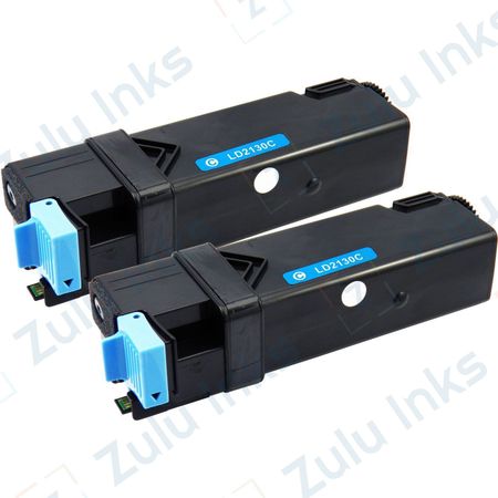 Set of 2 Compatible Dell 330-1437 Cyan High Yield Toner Cartridges (T107C)