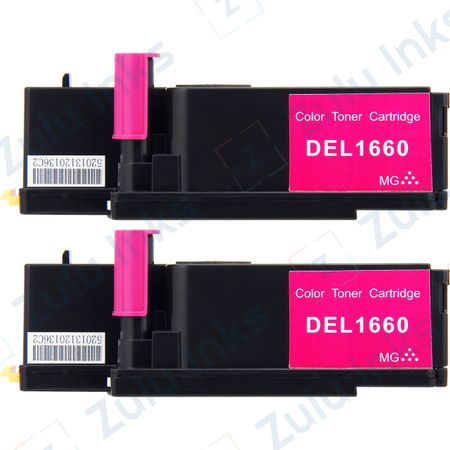 Set of 2 Compatible Dell 332-0401 Magenta Toner Cartridges (4J0X7)