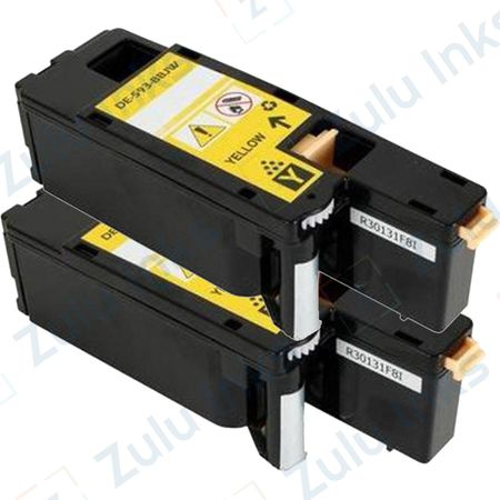 Set of 2 Compatible Dell 593-BBJW Yellow Toner Cartridges (3581G)