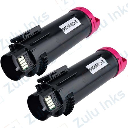 Set of 2 Compatible Dell H625 / H825 Magenta High Yield Toner Cartridges (5PG7P)