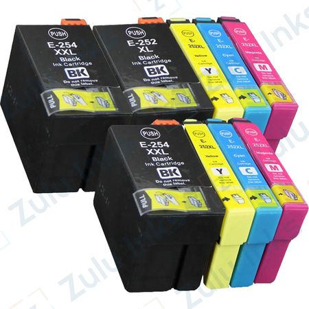 Set of 9 Compatible Epson 252XL High Yield Ink Cartridges