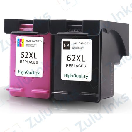 Set of 2 Compatible HP 62XL High Yield Ink Cartridges