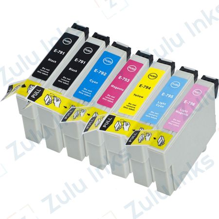 Set of 7 Compatible Epson 79 High Yield Ink Cartridges