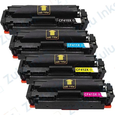 Set of 4 Compatible HP 410X High Yield Toner Cartridges