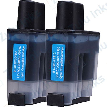 Set of 2 Compatible Brother LC-41C Cyan Ink Cartridges