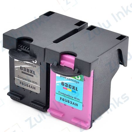 Set of 2 Compatible HP 63XL High Yield Ink Cartridges