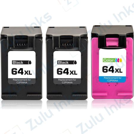 Set of 3 Compatible HP 64XL High Yield Ink Cartridges