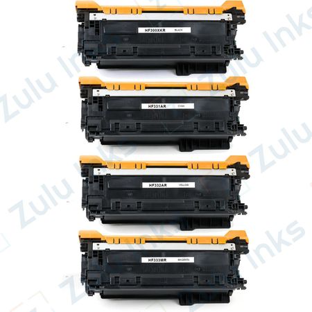 Set of 4 Compatible HP 654X & HP 654A Toner Cartridges