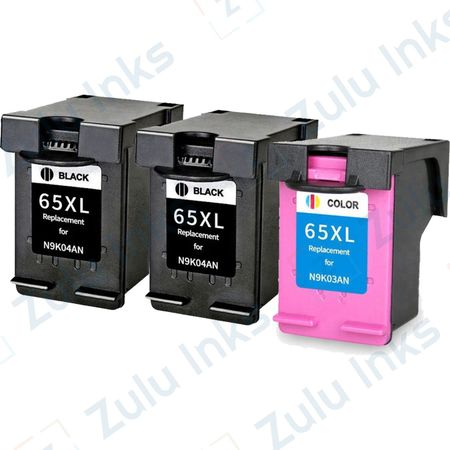 Set of 3 Compatible HP 65XL High Yield Ink Cartridges