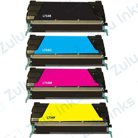 Set of 4 Compatible Lexmark C734 / C736 / X738 Toner Cartridges