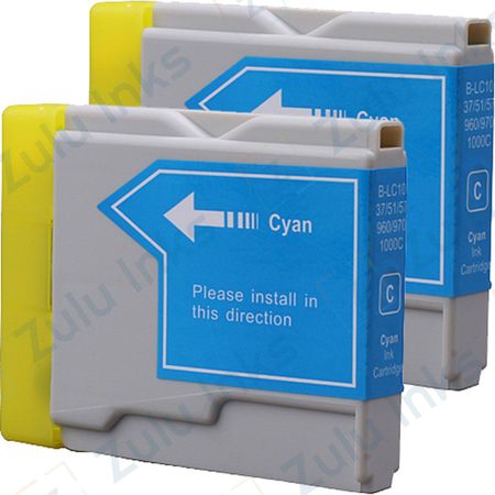 Set of 2 Compatible Brother LC-51C Cyan Ink Cartridges