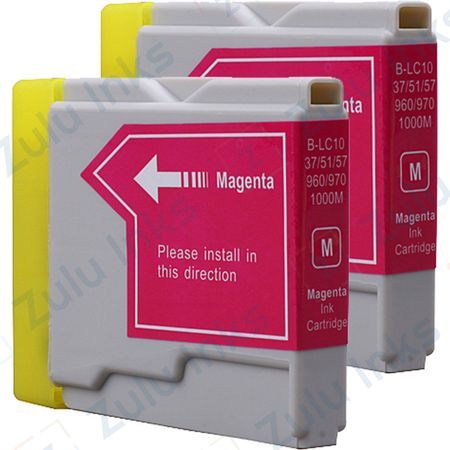 Set of 2 Compatible Brother LC-51M Magenta Ink Cartridges