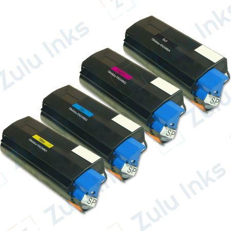 Set of 4 Compatible OkiData C3100 / C3200 Type C6 High Yield Toner Cartridges