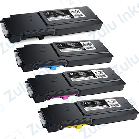 Set of 4 Compatible Dell S3840cdn / S3845cdn Extra High Yield Toner Cartridges