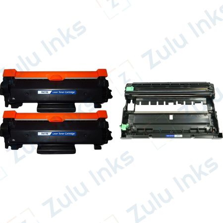 Set of 3 Compatible Brother TN-770 & DR-730 Extra High Yield Toner & Drum Cartridges