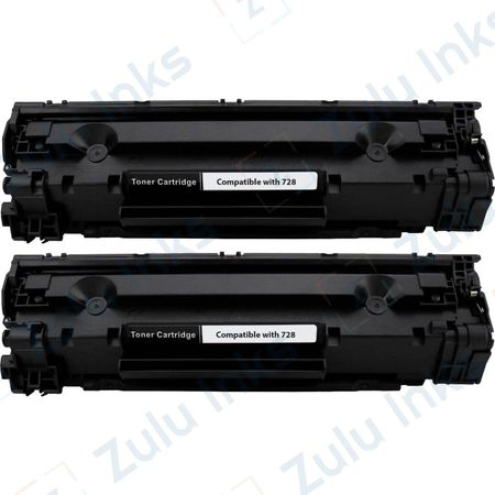 Set of 2 Compatible Canon 128 Black Toner Cartridges (3500B001AA)